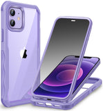 1 x RAW Customer Returns CENHUFO Privacy Case for iPhone 12 iPhone 12 Pro, 360 Degree Cell Phone Case Protective Case with Built-in 9H Privacy Tempered Glass Screen Protector Shockproof Armored Case Anti Spy Cover Outdoor Case - Purple - RRP €18.67