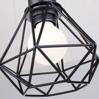 1 x RAW Customer Returns TOKIUS 3-light pendant light vintage industrial hanging lamp with geometric design E27 lamp made of iron cage lampshade black hanging light for dining table kitchen pendant lamp, beam  - RRP €36.29