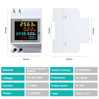 1 x RAW Customer Returns DEWIN Electricity Meter 100A 220V Electrical Consumption Meter 6 in 1 Single Phase Wattmeter Current Voltage Power KWH Electric Meter with LCD Display - RRP €20.52