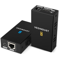 1 x RAW Customer Returns VEDINDUST HDMI Extender 1080p 60m 196ft HDMI over Ethernet to RJ45 Transmission to Cat5e Cat6 Cat7 HDMI RJ45 Extender supports Full HD 3D HDCP PS4, PS5, Sky, Xbox, HDTV Reader - RRP €35.99