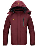 1 x RAW Customer Returns SwissWell Men s Outdoor Jacket Winter Waterproof Ski Jacket Fleece Lining Functional Jacket with Zip Pocket Red Wine L  - RRP €73.99