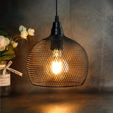 1 x RAW Customer Returns JHY DESIGN Hanging Lamp Battery Operated Decorative Hanging Lamp Metal Cage Battery Lamp with 6-Hour Timer for Bar Bedroom Garden Party Patio Indoor Outdoor Living Room Black Round  - RRP €37.39