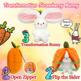 1 x Brand New Bunny Hide and Seek, Stuffed Rabbit with Carrots and Strawberries, Floppy Ear Soft Plush Rabbit Toy, Newborn Shower Gift for Girls, Infant Hide and Seek Game Carrot 25cm  - RRP €10.07