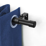 1 x RAW Customer Returns Vailge Extendable Curtain Rod Black, 80-310 cm Length, Diameter 25 mm Tube, Curtain Rod with Decorative Caps, Curtain Rod Set with Adjustable Brackets for Bedroom, Living Room, Window - RRP €24.6