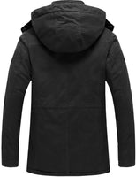 1 x Brand New Uoiuxc Men s Winter Parka Coat Warm Windproof Jacket with Lining and Hood Black,S  - RRP €94.4