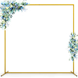 1 x RAW Customer Returns Gold Metal Square Wedding Arch Flowers Frame Backdrop Stand 6.6FT Balloon Flower Arrangement Decoration Reception Garden Arch Pergola for Party Events Decoration Stand Backdrop - RRP €58.48