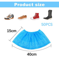 1 x Brand New Disposable Shoe Covers, Disposable Plastic Shoe Covers, Shoe Covers, 50 Pcs Disposable Shoe Covers, Waterproof, Dirt-Repellent, Keeps Room Carpet Clean. - RRP €11.44