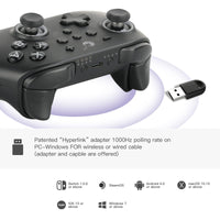 1 x RAW Customer Returns No Drift Stick GuliKit KK3 Max Bluetooth Controller, Kingkong 3 Max Wireless Controller for Switch Switch OLED, Hall Effect Joystick Trigger, Maglev Rotor HD Vibration, Hyperlink Adapter Black  - RRP €79.99