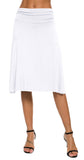 1 x RAW Customer Returns EXCHIC Women s Elastic Waist Solid Color A-Line Yoga Skirt M, White  - RRP €27.2