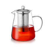 1 x RAW Customer Returns PluieSoleil Clear Glass Teapot with Infuser, Round Tea Strainer Teapot, Heat Resistant Borosilicate Glass Strainer Teapot, Safe Stovetop Tea Maker 1400ml  - RRP €21.85