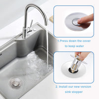 1 x RAW Customer Returns Bathroom Sink Stopper, 2 Pieces Sink Hair Catcher, Universal Pop up Bidet Stopper, Bathroom Sink Drain Pack, with Anti Clogging Filter for Bathtub, Kitchen, Washbasin, 26-48 mm - RRP €14.35