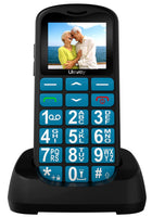 1 x RAW Customer Returns uleway senior mobile phone with large buttons and without contract, dual SIM pensioner GSM senior mobile phone with SOS emergency call button large button mobile phone with charging station-blue - RRP €26.54