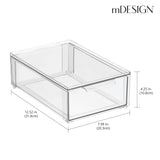 1 x RAW Customer Returns mDesign Clear Plastic Storage Box Stackable, Flat Closet Organizer with Removable Drawer Box for Storing Shoes, Accessories and Other Objects Set of 2 Clear - RRP €39.99