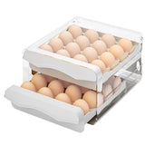 5 x Brand New HZE Egg Container for Refrigerator, Push-Pull Egg Storage, Double-Tier Refrigerator Organizer Eggs, 32 Grid Egg Organizer Refrigerator, White Kitchen Refrigerator Egg Organizer - RRP €99.95