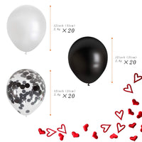 2 x Brand New Yisscen 60 Pieces Black Balloons, Balloons Confetti Black Balloons, White Latex Balloons, Helium Balloons, Used for Wedding Valentine s Day Girl Child Birthday Party Decoration - RRP €22.18