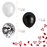 2 x Brand New Yisscen 60 Pieces Black Balloons, Balloons Confetti Black Balloons, White Latex Balloons, Helium Balloons, Used for Wedding Valentine s Day Girl Child Birthday Party Decoration - RRP €22.18