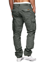 1 x RAW Customer Returns LVCBL Men s Cotton Cargo Casual Pants Elastic Trousers All Waist Sizes Gray L - RRP €28.96