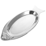 1 x RAW Customer Returns Lurrose Stainless Steel Fish-Shaped Plate Metal Fish Plate Steamed Fish Tray Stainless Steel Dinner Plate Dinner Plate Suitable For Home Restaurant Kitchen - RRP €18.59