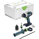 1 x RAW Customer Returns Festool cordless drill driver TDC 18 4 I-Basic QUADRIVE with tool chuck, magnetic bit holder, FastFix keyless drill chuck, additional handle, bit, belt clip , in a systainer - RRP €217.14