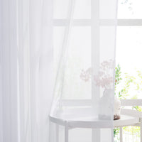 1 x RAW Customer Returns PONY DANCE Short Curtains White Transparent Eyelet Curtain Set of 2 Curtains Living Room Short Voile Curtains with Eyelets White Curtain Transparent, H 137 x W 140 cm - RRP €17.95