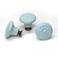 1 x RAW Customer Returns Auped 12 Vintage Style Furniture Knobs 34mmfor Kitchen Cabinet Vintage Drawer Knobs Retro Furniture Knobs Flower Design Drawer Knobs for Furniture Drawer Cabinet Light Blue  - RRP €15.99