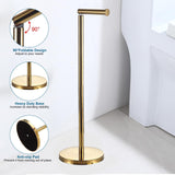 1 x RAW Customer Returns Standing toilet paper holder, stainless steel toilet paper holder, toilet paper storage, freestanding toilet roll holder, toilet paper holder spare roll holder for bathroom gold  - RRP €21.89