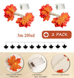 25 x Brand New izosen Maple Leaf Fairy Lights, 2 Pack 3M 20 LED Autumn Garland String Lights Outdoor Indoor Decoration Lights for Halloween, Thanksgiving, Christmas Party - RRP €286.25