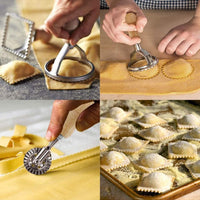 1 x RAW Customer Returns Ravioli cutter set of 5, dough wheel, ravioli cutter, dumpling maker, square round heart-shaped ravioli maker, pasta noodle press - RRP €17.46