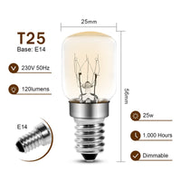 1 x RAW Customer Returns Comyan Oven Lamp 25W Small Screw E14 Socket T25 Oven Bulbs, Pygmy Lamps 300 C Microwave Oven Salt Lamp Bulbs, 4 Pack - RRP €11.83