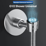 1 x RAW Customer Returns Shower Head Holder No Drilling, Stainless Steel 304 Hand Shower Holder Universal Adjustable Shower Holder Self-Adhesive with 3M Adhesive Pads Shower Holder with 360 Degree Ball Joint Adjustable Silver  - RRP €12.99