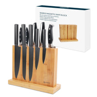 1 x RAW Customer Returns KITCHENDAO Magnetic Bamboo Knife Block with Double-Sided Storage - Powerful magnet and non-slip feet for safe, environmentally friendly work - Not suitable for ceramic knives - RRP €34.7