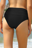 1 x RAW Customer Returns SHEKINI Women s Swimming Trunks Swimwear Ruched Abdominal Control Bikini Bottoms Summer High Waist Pleated Retro Tummy Control Classic Swimming Trunks for Women Black, L  - RRP €28.22