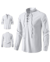 1 x RAW Customer Returns YAOHUOLE Gothic Shirt Pirate Men s Costume Renaissance Shirt Men s Shirts Men s Long Sleeve White XL - RRP €26.2