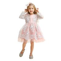 1 x RAW Customer Returns TTYAOVO Toddler Girls Flower Lace Princess Dress Size 90 12-24 Months 790 Pink-c - RRP €30.98