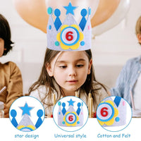 1 x Brand New Birthday Birthday Crown Children, Birthday Crown Made of Fabric Reusable Birthday Crown Felt Fabric Girls Boys Fabric Crown with Numbers 1-9 for Children Birthday Party Supplies - RRP €27.6