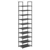 1 x RAW Customer Returns SONGMICS Shoe Rack, Shoe Organizer, 10 Shelves, Narrow Open Shoe Rack, 28 x 45 x 173 cm, Metal Frame, Non-Woven Fabric Shelves, for Hallway, Bedroom, Black LSH010B02 - RRP €20.99