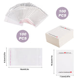 1 x Brand New 100 pieces card display and 100 pieces self-sealing bags, 10.3x7.3cm presentation cards for sale card display for key chains, bracelets, car coasters, jewelry - RRP €20.4