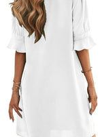 1 x RAW Customer Returns Famulily Women Shirt Dresses Casual Party Dresses Sundress Midi Dresses Boho Dress for Women Summer White XL - RRP €34.27