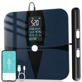 1 x RAW Customer Returns Body fat scale with hand sensors, Lepulse body analysis scale with app, scale with body fat and muscle mass, personal scale with body fat analysis for 24 users, 19 measurement data, black - RRP €99.99