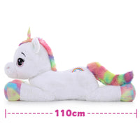 1 x RAW Customer Returns MorisMos Giant Unicorn Cuddly Toy XXL, 110cm White Large Unicorn Stuffed Animal Plush Toy, Soft Unicorn Toy Birthday Gift for Babies, Children - RRP €72.99