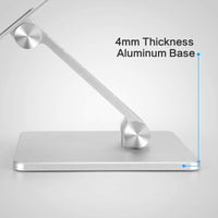 1 x RAW Customer Returns Foldable Aluminum Tablet Stand,Dual Height and Angle Adjustable Holder for 4 -15.6 Tablet Ipad Mobile Phone Silver  - RRP €25.2