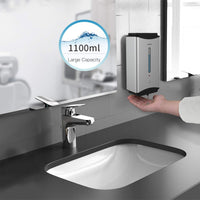 1 x RAW Customer Returns AIKE Soap Dispenser Automatic Stainless Steel, 1100 ml Commercial Soap Dispenser Wall Mounted with Viewing Window, IPX7 Waterproof, Model AK1206 - RRP €49.9