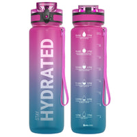 2 x Brand New Sahara Sailor 1000ml Motivational Water Bottle with Drinking and Closing Times Leak Proof BPA Free for Gym School Cycling 1 Bottle  - RRP €45.6