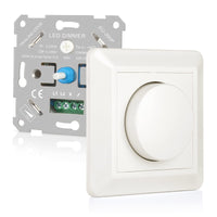 1 x RAW Customer Returns VIPMOON Dimmer Switch 220-240V Dimmer for LED Lamps 5-200W Push-On Off Rotary Trailing Edge Phase Dimmer for Dimmable LED Lamps, Incandescent Lamps and Halogen Lamps, White - RRP €26.99