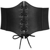 1 x Brand New HOTSO Black Corset Belt Women Elastic Waist Belt with Laces Waspie Vintage Leather Tied for Halloween Costume Brown  - RRP €24.0