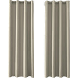 1 x RAW Customer Returns YSTELLAA Curtains Set of 2, 140 280 cm, Blackout Curtains with Eyelets, Thermal Curtain Opaque Living Room, Soundproof Curtain Bedroom, Outdoor Curtain Weatherproof, Beige - RRP €36.29