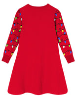 1 x RAW Customer Returns AIDEAONE Girls Christmas Dress Christmas Knitted Dress X-Mas Reindeer Sweater Dress Red - RRP €26.7