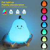 1 x RAW Customer Returns Comely Night Light for Children LED, Dimmable Creative Fruit Pear Shape Baby Night Light with 7 Light Changes, USB Charging and Timing Function, Children s Lamp Sleeping Light for Mother s Day Gift - RRP €21.99