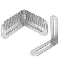 1 x RAW Customer Returns TSSS 10 pieces 80x80mm adjustable L-shaped corner brace with slot, stainless steel 201, angle slot brackets for PC cases, fastening furniture, max. load 15kg - RRP €20.16