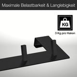 1 x RAW Customer Returns VMbathrooms Premium door coat rack with unique hook design Door hook rail for standard door rebate up to 2.1cm Coat hook door free e-book color matt black  - RRP €22.15